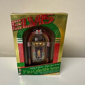 Carlton Cards Elvis Jukebox Ornament with Red and Green Accents